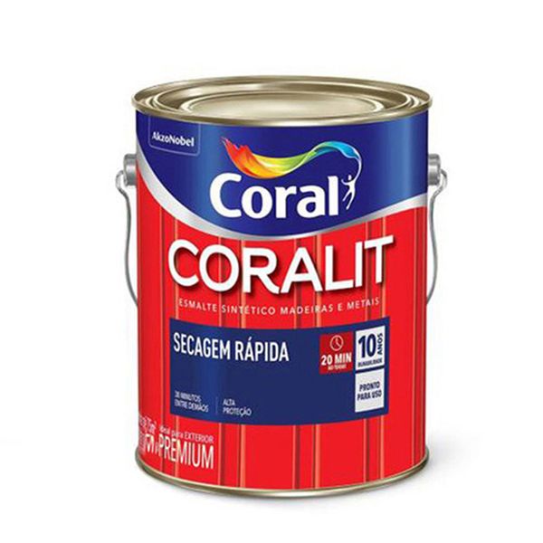 Tinta Esmalte Sintetico Coralit Secagem Rapida Brilhante Vermelho Goya 3l