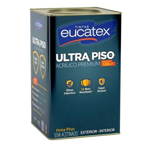 Tinta Eucatex Ultra Piso Semi Acetinada Vermelho Seguranca 18litros