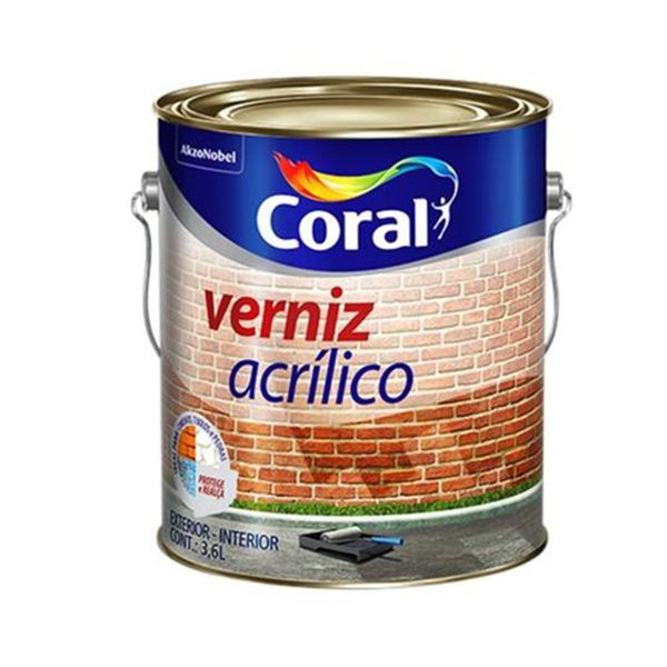 Verniz Acrilico Incolor Coral 3,6l