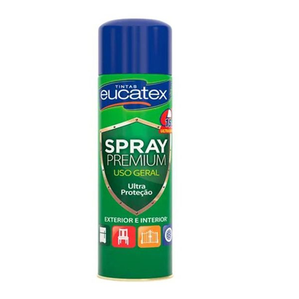 Tinta Spray Eucatex Multi Uso Brilhante Azul Escuro 400ml