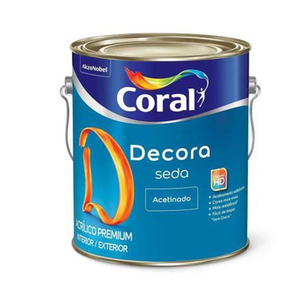 Tinta Coral Decora Acrílico Premium Seda Branco Neve 3,6l