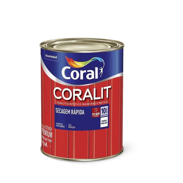 Tinta Esmalte Sintetico Coralit Secagem Rapida Vermelho Goya 750ml