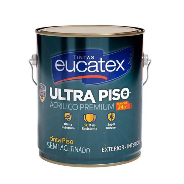 Tinta Eucatex Ultra Piso Semi Acetinada Vermelho 3,6l