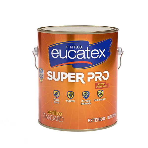 Tinta Eucatex Super Pro Acrílico S/B Branco 3,6l